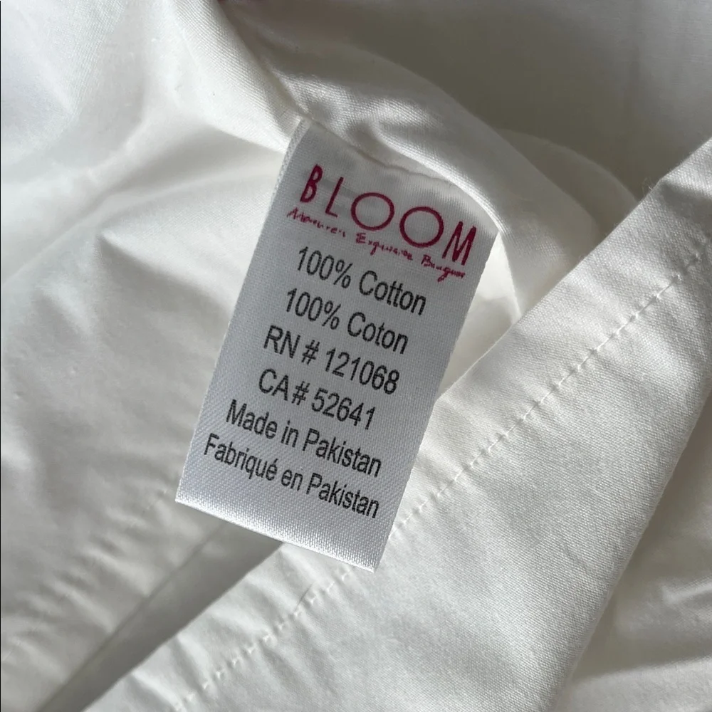 Bloom 100% Cotton Bedding Floral White/Orange Poppy Pattern Pillow Shams x 2